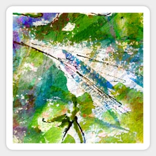 Intuitive Organic Abstract Watercolor in Green Sticker